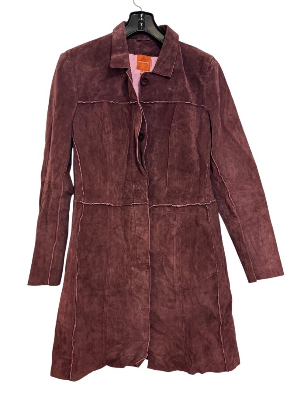 vintage Anonymous John Carlisle Womens M Suede Leather Coat jacket Burgundy